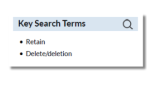 Search Terms - Data Retention