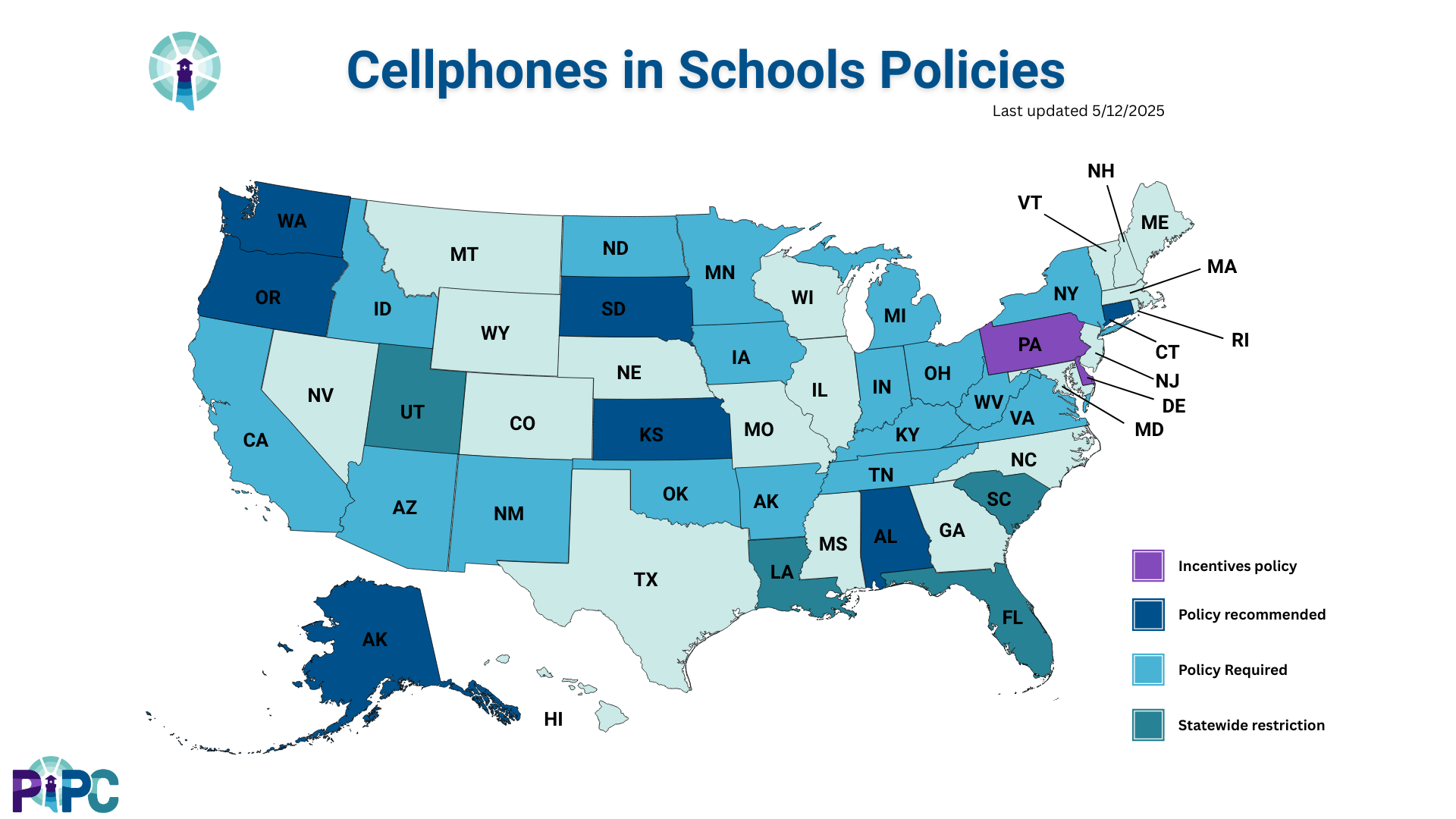 2025-04-19 v2 Cellphones in Schools Policies Map