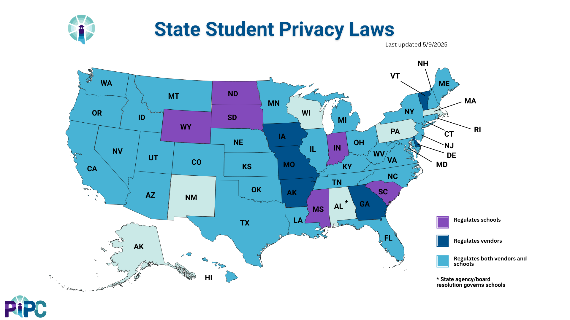 2025-04-19 v2 State Student Privacy Laws Map