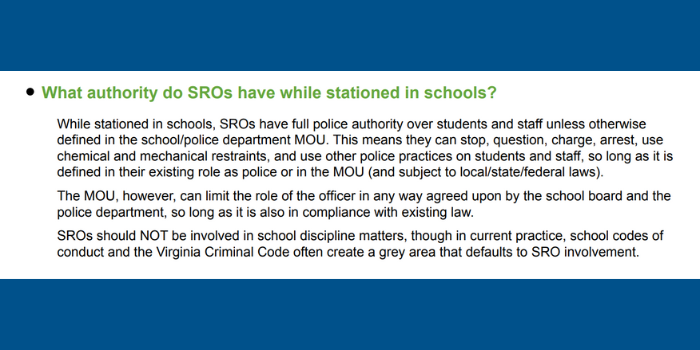 <i>Image: Legal Aid Justice Center, <a href= "https://www.justice4all.org/wp-content/uploads/2020/06/sros-in-va-6-17-2020.pdf">School Resource Officers and Virginia Law</a> (2020)</i>
